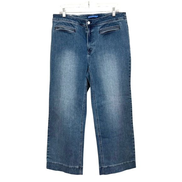 J.McLaughlin Hadleigh Wide Leg Denim Trousers Jeans Size 12 - Picture 3 of 11